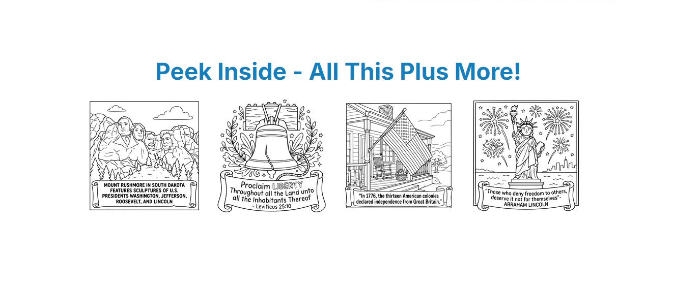 America's 250th Anniversary Coloring Book, Patriotic History Activity (PDF Download)