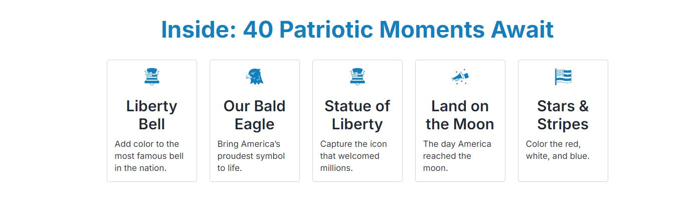 America's 250th Anniversary Coloring Book, Patriotic History Activity (PDF Download)