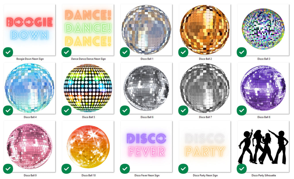 Retro Disco Ball Clipart: PNG & JPG Files (Instant Download)