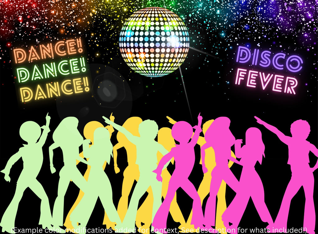 Retro Disco Ball Clipart: PNG & JPG Files (Instant Download)
