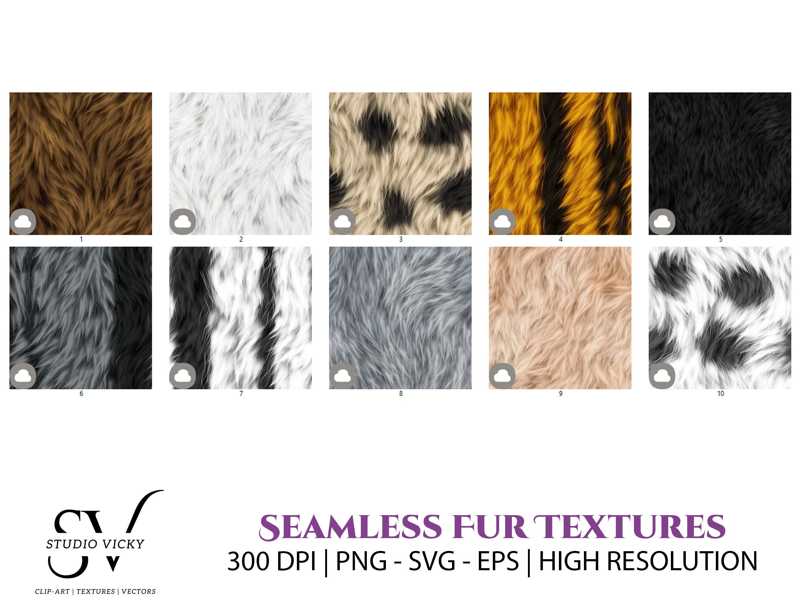 Animal Fur Texture Seamless Pattern: PNG SVG Clipart (Digital Download)