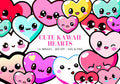Kawaii Hearts Clipart, Emoji PNG Bundle (Digital Download