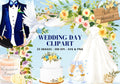 Wedding Clipart: Bridal Dress, Tuxedo, Cake (SVG & PNG Digital Download)