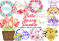 Hello Spring Clipart Bundle: Watercolor Floral PNG Designs (SVG & PNG)