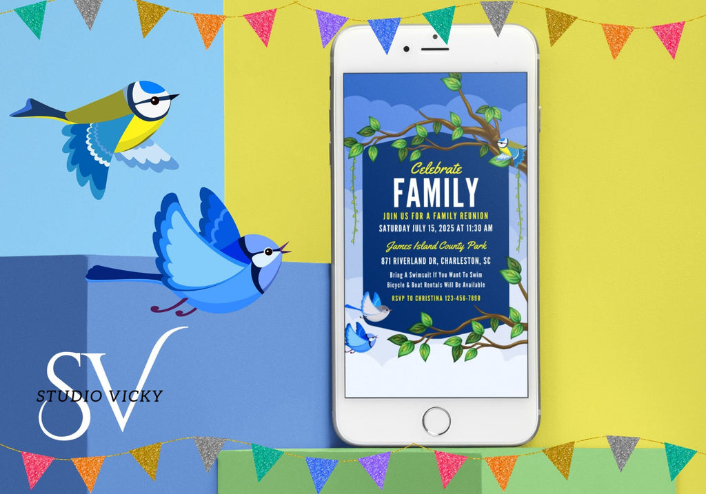 Family Reunion E-vite Template: Editable Family Tree Design (Canva)
