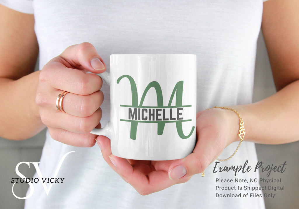 Split Letter Monogram Alphabet: 28 PNG, JPG, & PDF Designs (Digital Download)