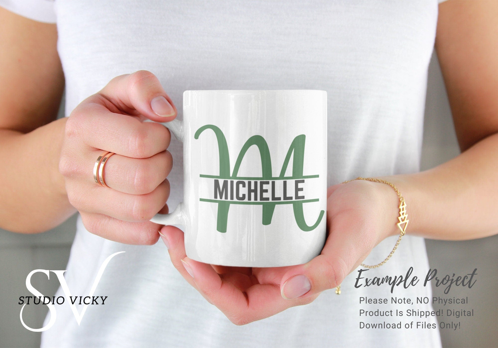 Split Letter Monogram Alphabet: 28 PNG, JPG, & PDF Designs (Digital Download)