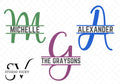 Split Letter Monogram Alphabet: 28 PNG, JPG, & PDF Designs (Digital Download)