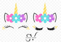 Floral Unicorn Faces Clipart Bundle (png, svg, pdf, jpg Files) (Digital Download)