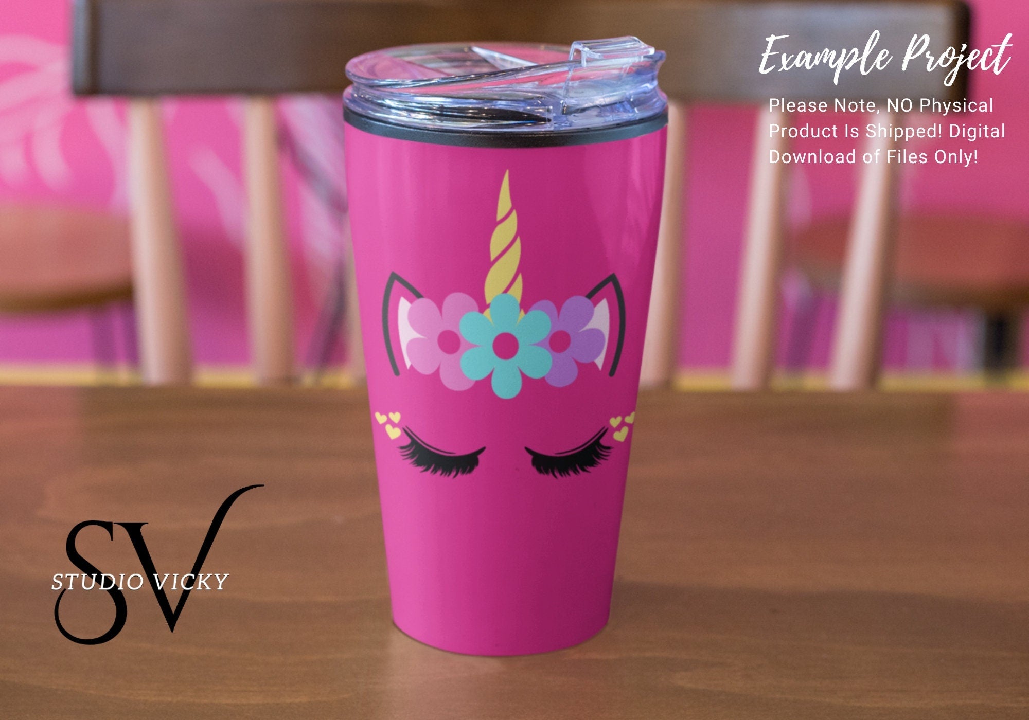 Floral Unicorn Faces Clipart Bundle (png, svg, pdf, jpg Files) (Digital Download)
