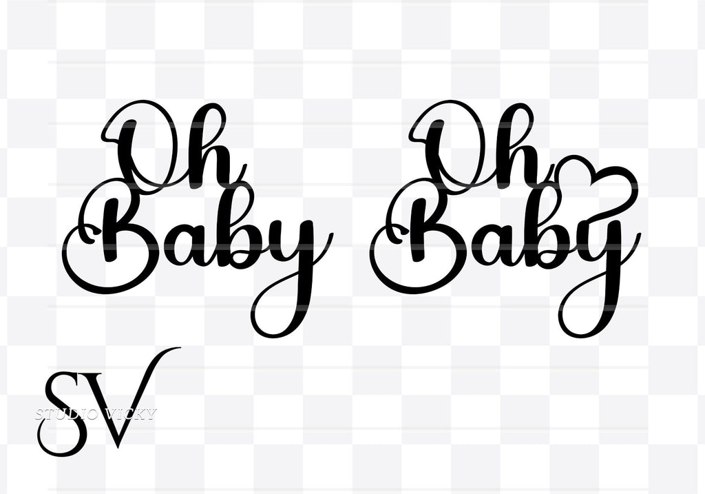 Oh Baby PNG Clipart: Baby Shower Design (Digital Download)