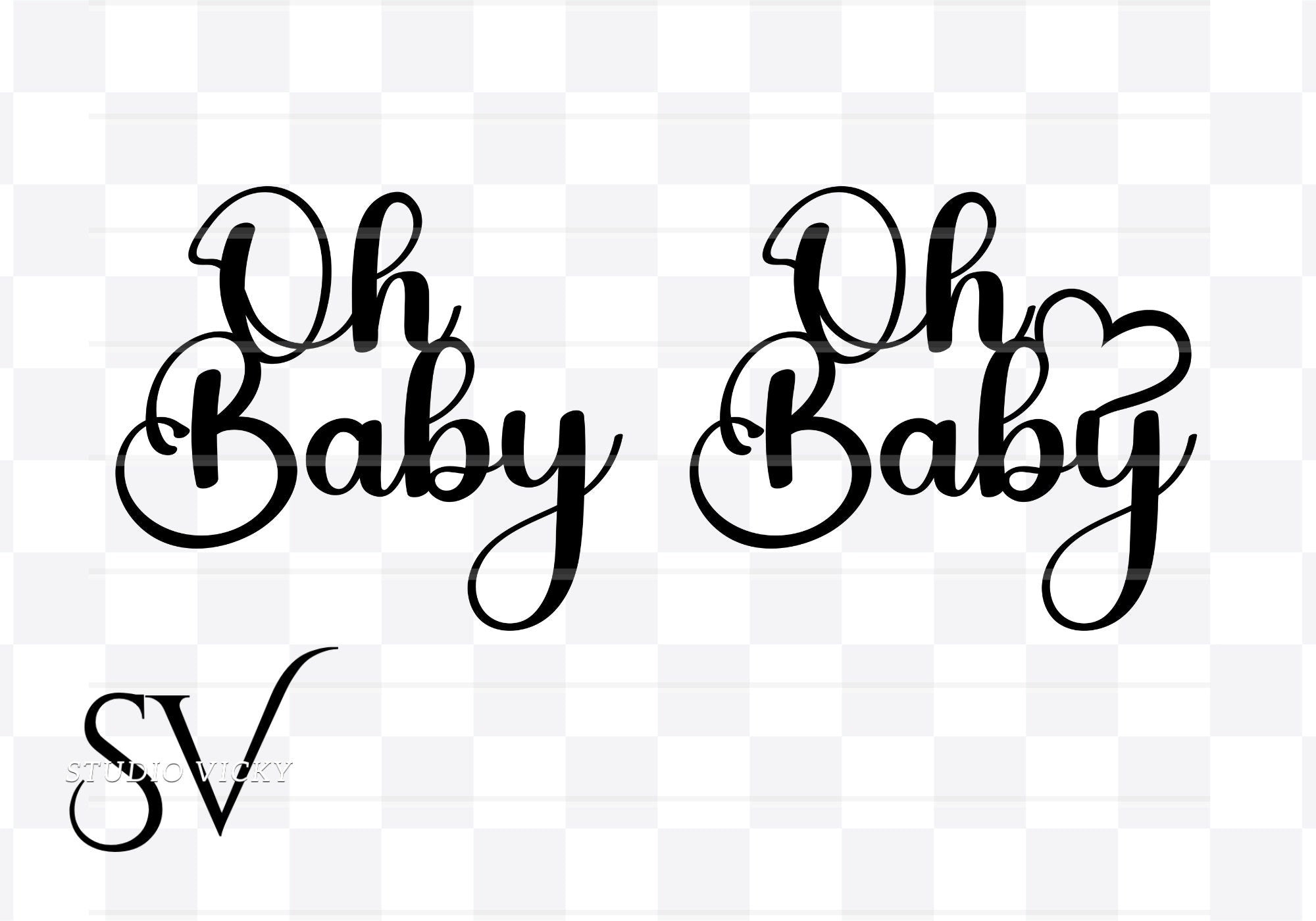 Oh Baby PNG Clipart: Baby Shower Design (Digital Download)