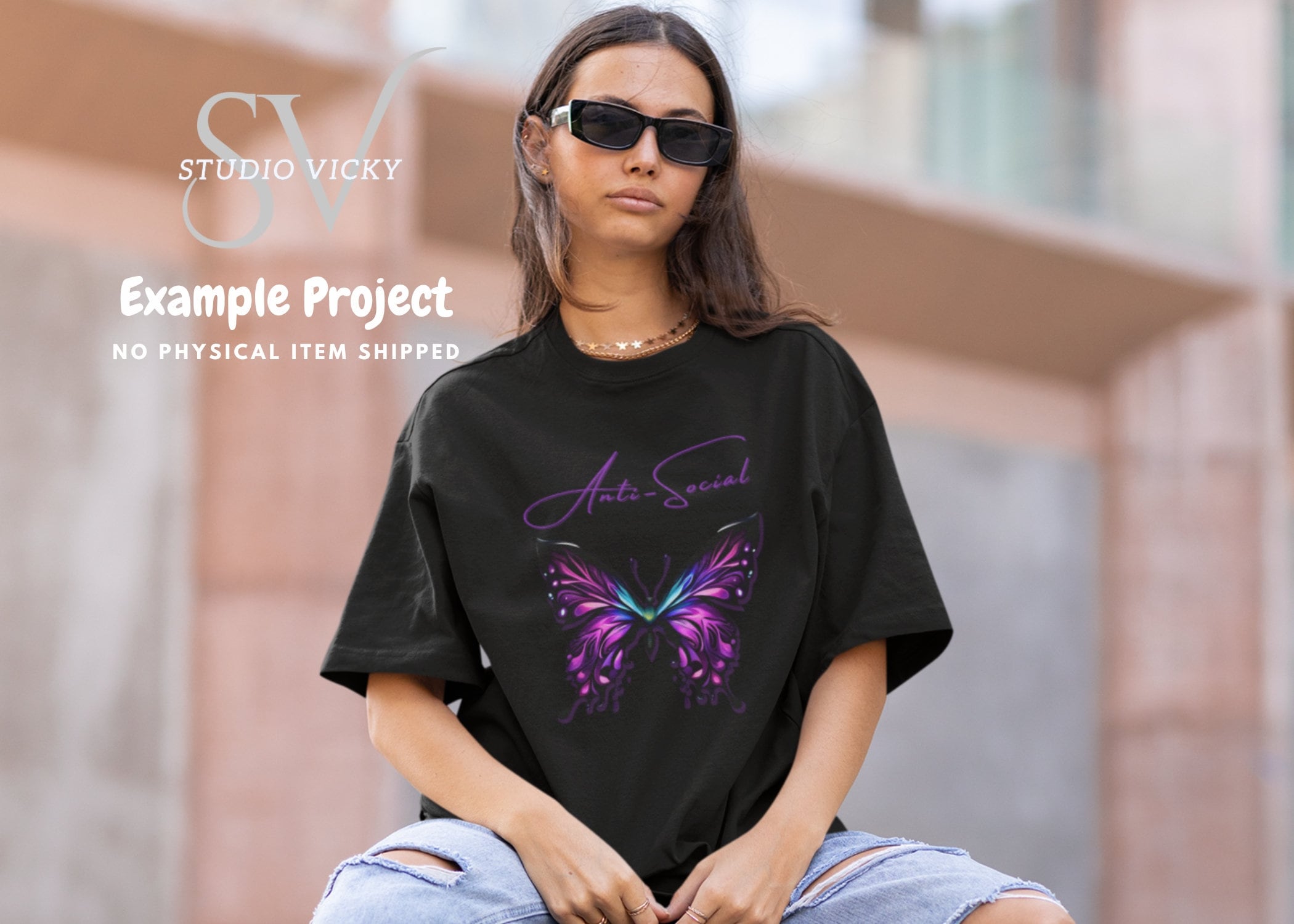 Fantasy Butterfly Graphics Bundle: Purple & Blue PNG Clipart