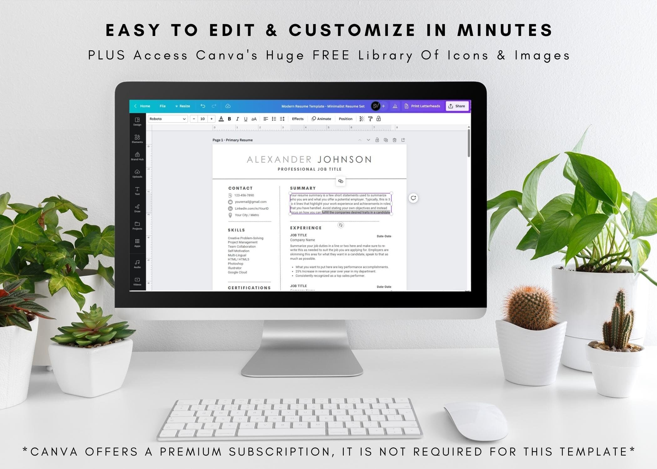 Minimalist Resume Template: ATS-Friendly Cover Letter & References (Canva)