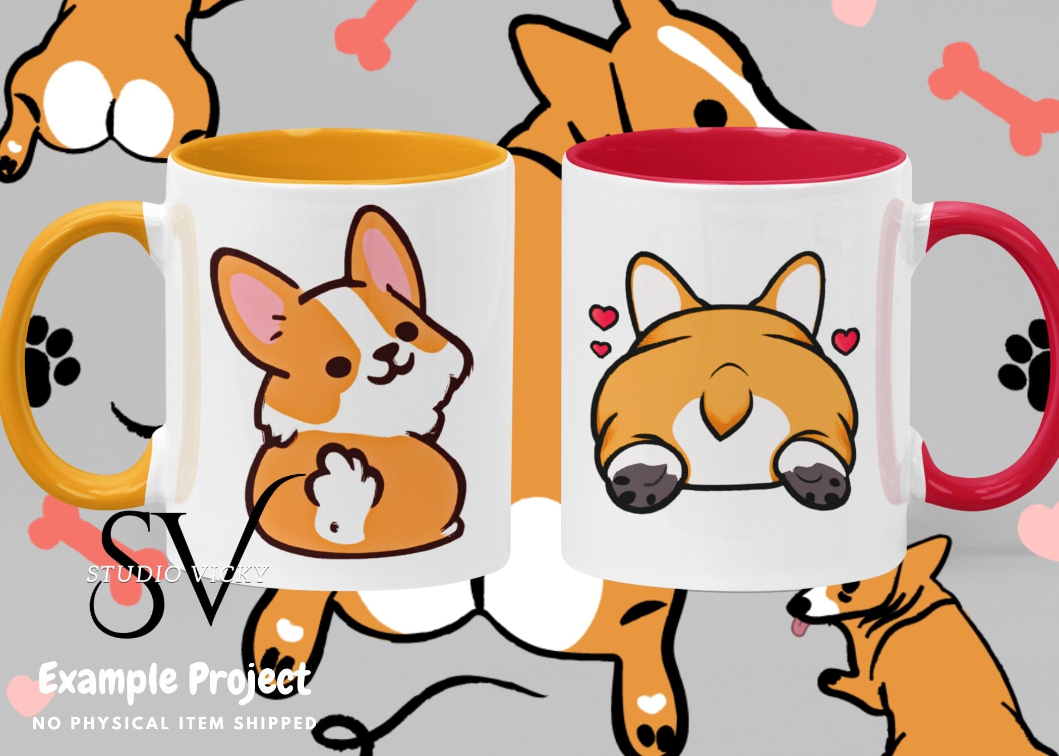 Corgi Butt Clipart Bundle: Fluffy Dog PNG Designs (PDF & SVG)