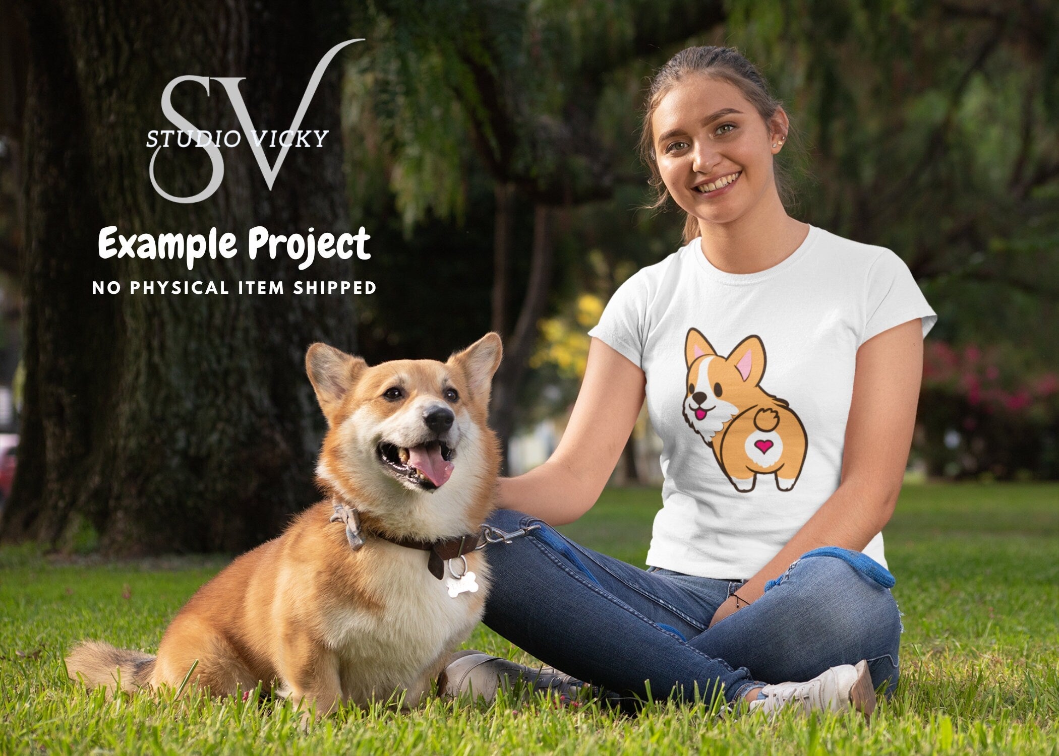 Corgi Butt Clipart Bundle: Fluffy Dog PNG Designs (PDF & SVG)