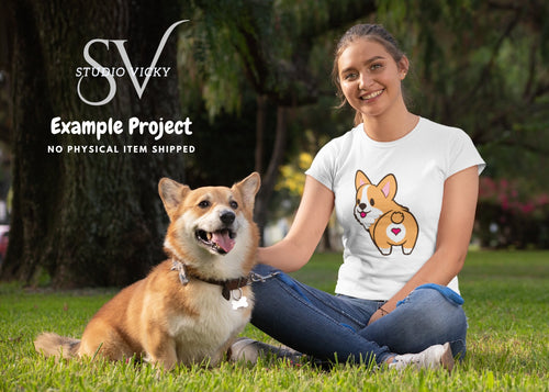 Corgi Butt Clipart Bundle: Fluffy Dog PNG Designs (PDF & SVG)