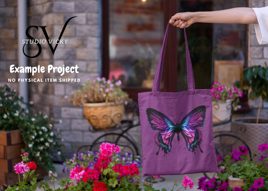 Fantasy Butterfly Graphics Bundle: Purple & Blue PNG Clipart