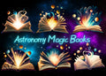 Astronomy Magic Book Clipart: Galaxy PNG Designs (Digital Download)