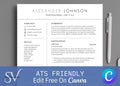 Minimalist Resume Template: ATS-Friendly Cover Letter & References (Canva)