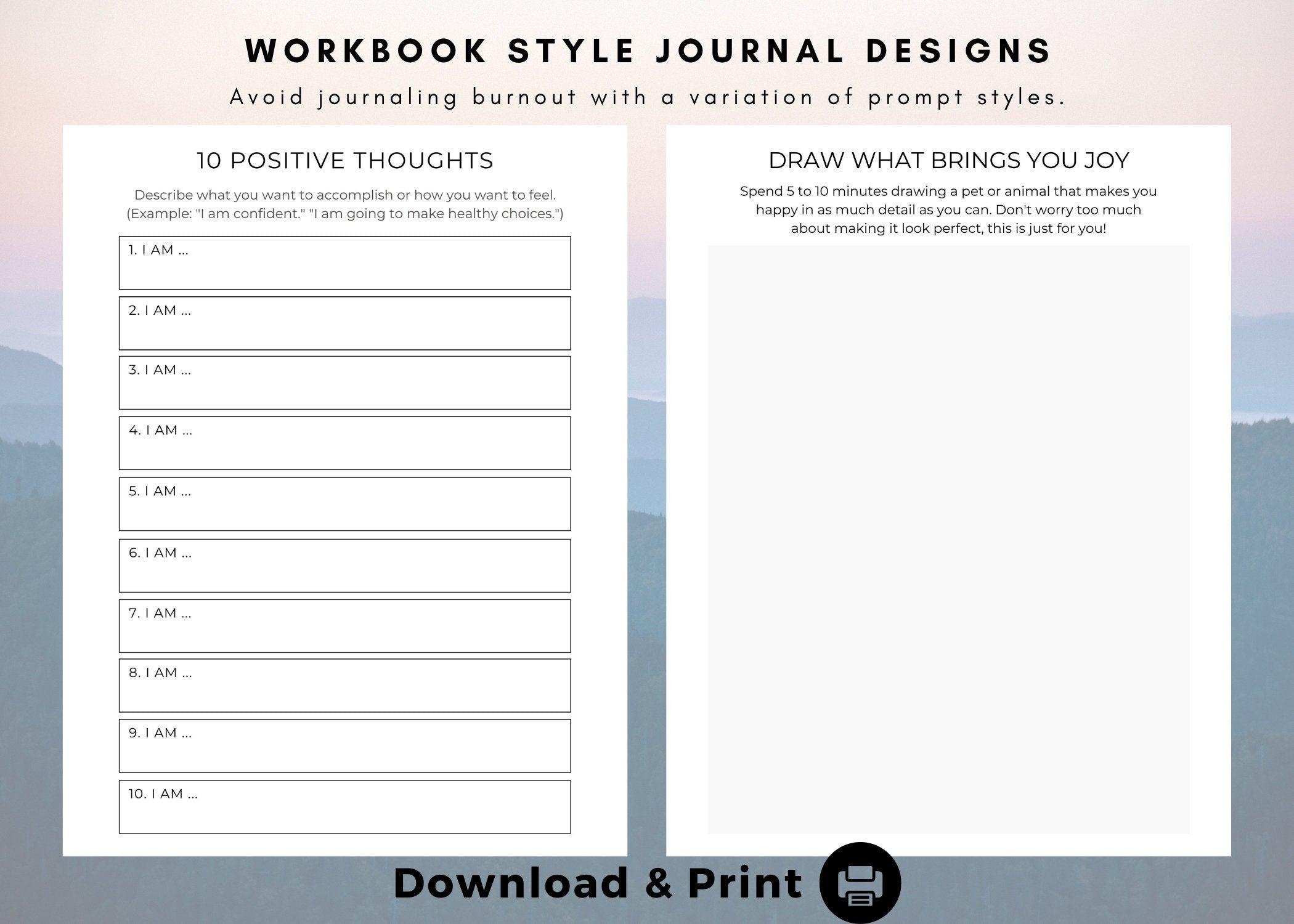 365-Day Daily Gratitude Journal Printable: 5-Minute Prompts (Digital Download)