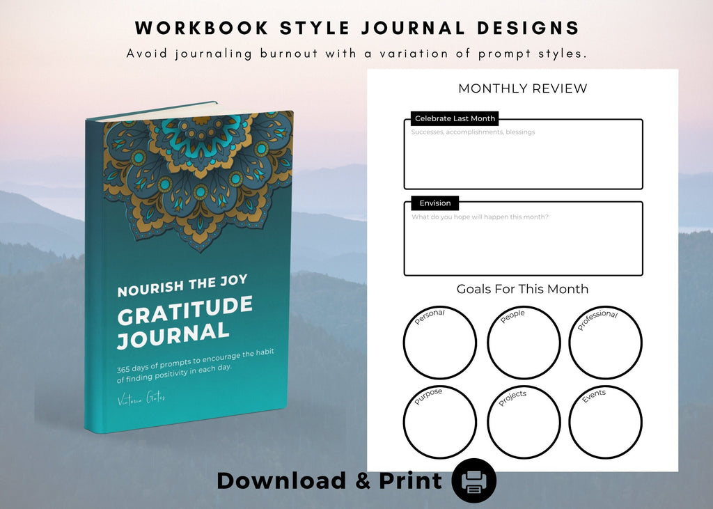 365-Day Daily Gratitude Journal Printable: 5-Minute Prompts (Digital Download)