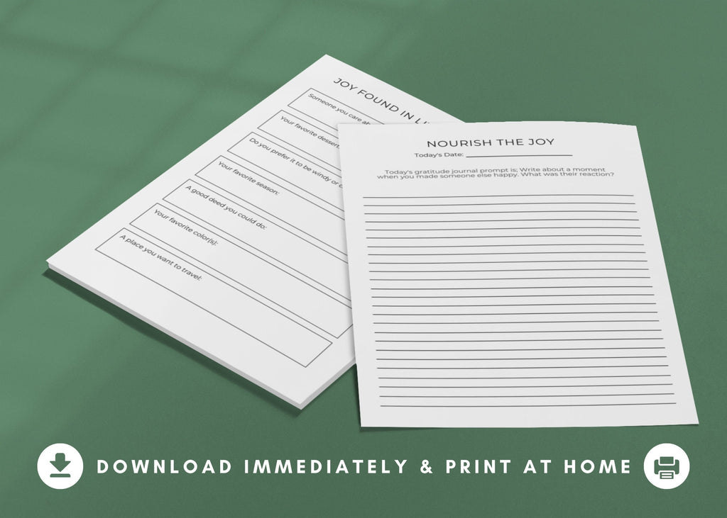 365-Day Daily Gratitude Journal Printable: 5-Minute Prompts (Digital Download)