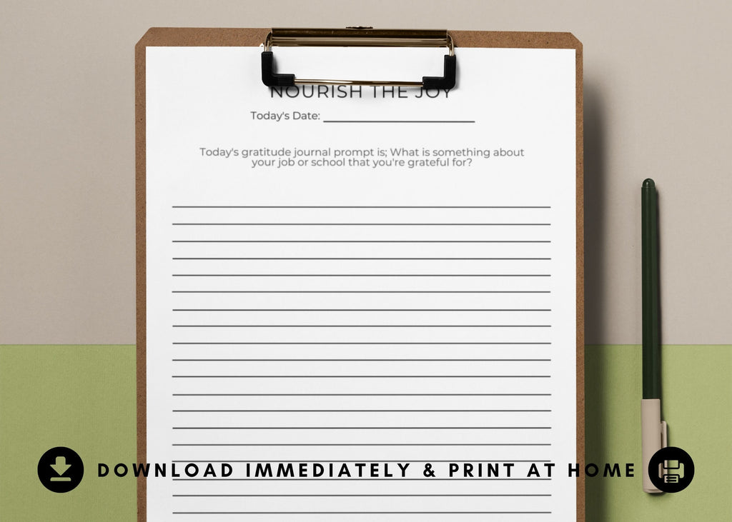 365-Day Daily Gratitude Journal Printable: 5-Minute Prompts (Digital Download)