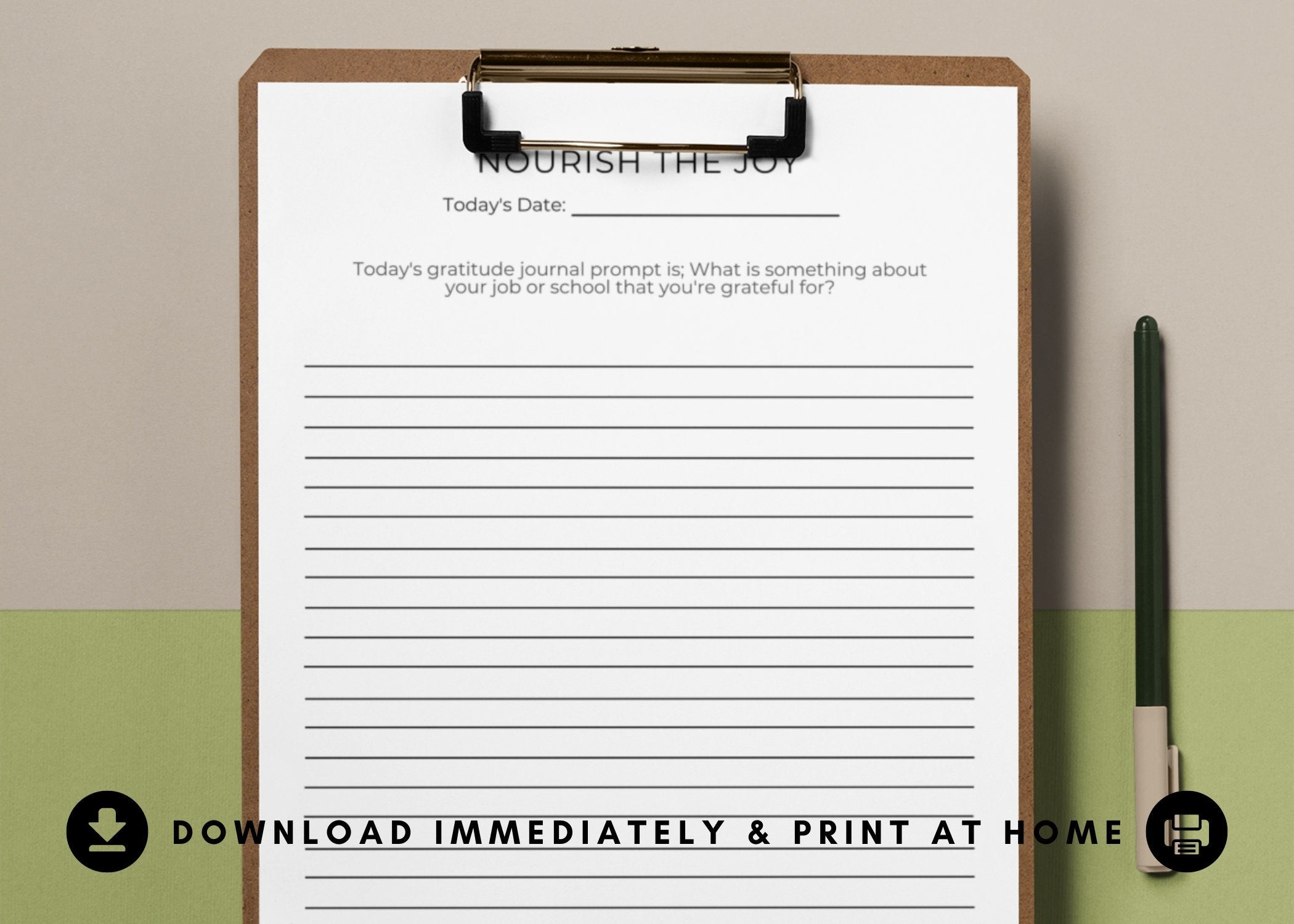 365-Day Daily Gratitude Journal Printable: 5-Minute Prompts (Digital Download)