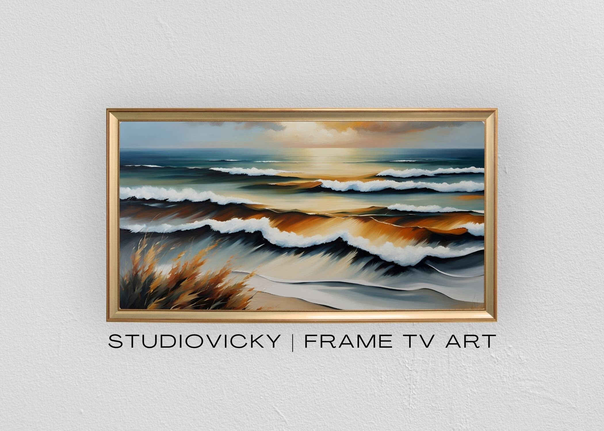 Coastal Seascape Art Set: 4K Frame TV Art, Desktop Wallpaper (Digital Download)