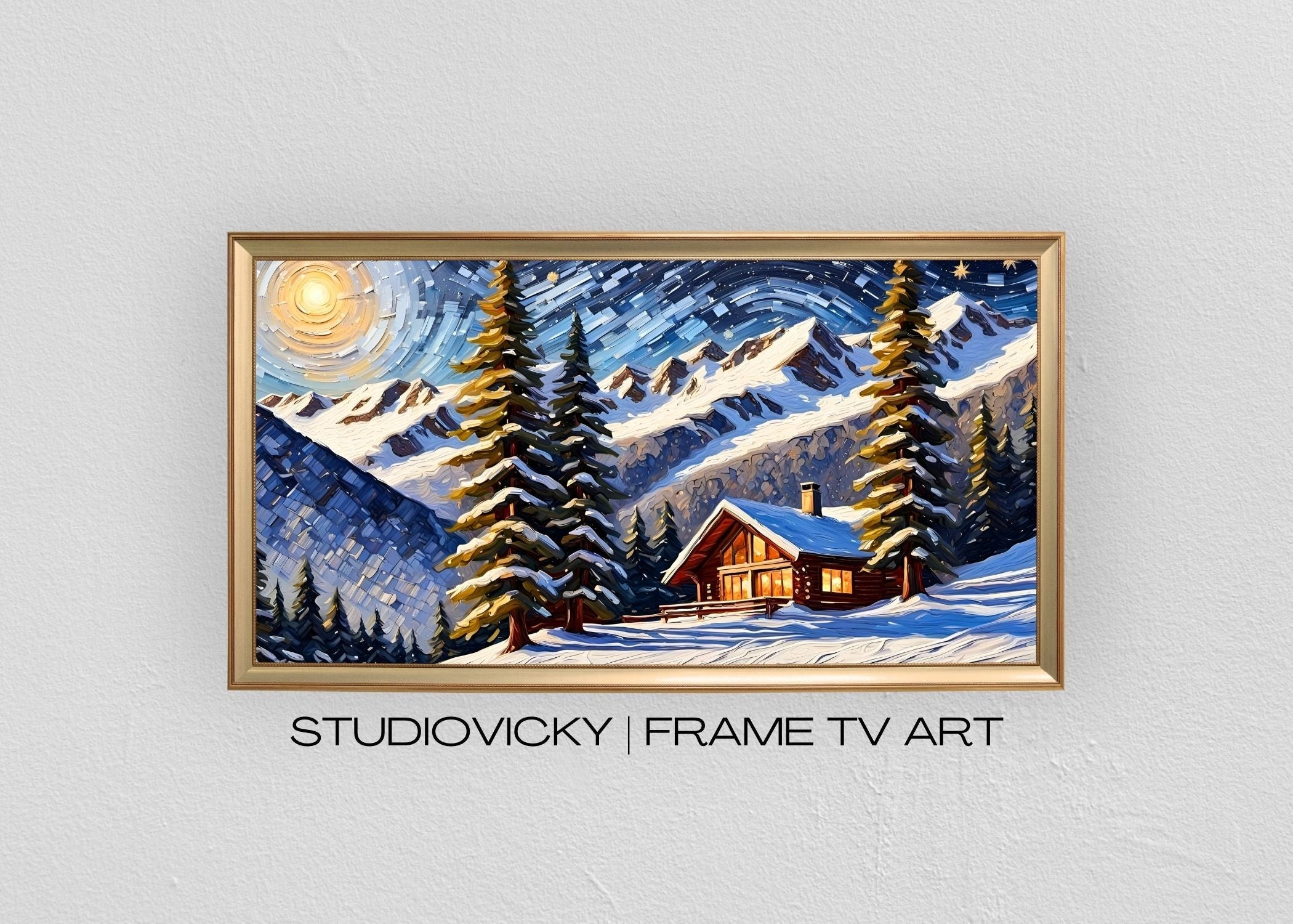 Ski Resort Frame TV Art Set: Winter Mountain Scenery (Digital Download)