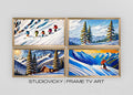 Ski Resort Frame TV Art Set: Winter Mountain Scenery (Digital Download)