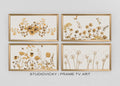 Neutral Wildflower Frame TV Art: Botanical Floral Display (Digital Download)
