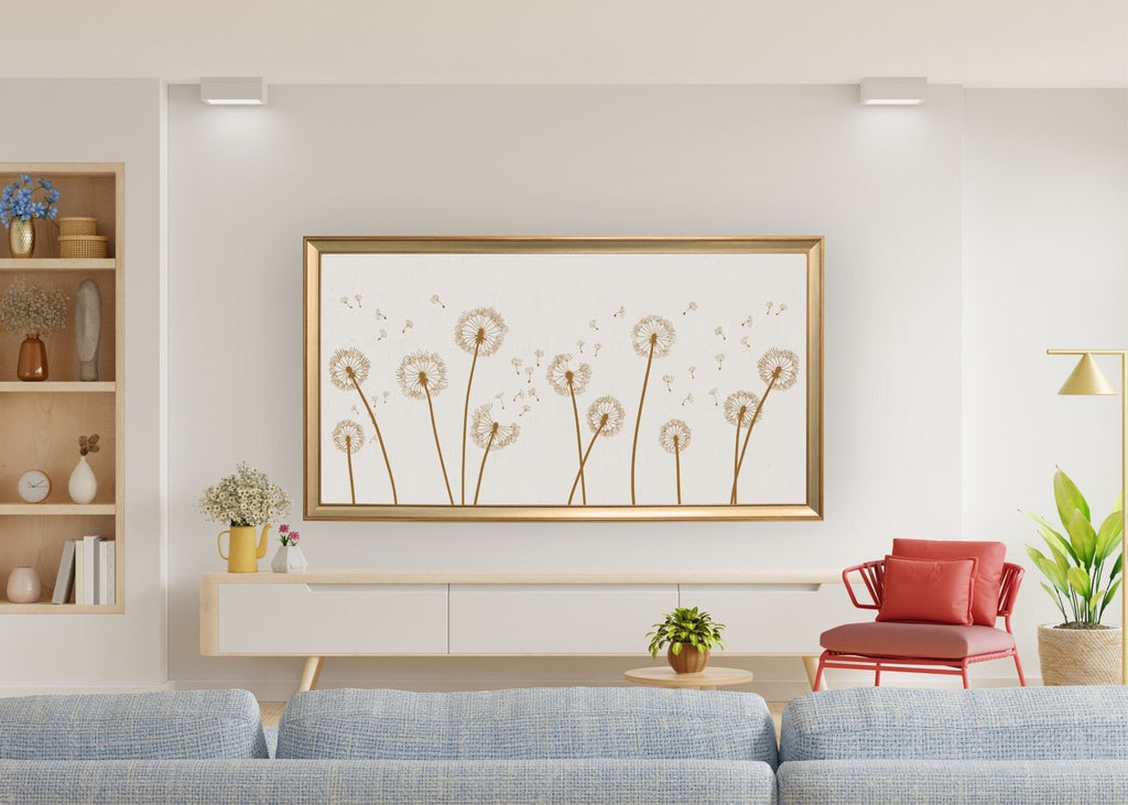 Neutral Wildflower Frame TV Art: Botanical Floral Display (Digital Download)