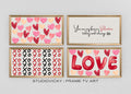 Valentine Hearts Frame TV Art: Romantic Watercolor Set (Digital Download)