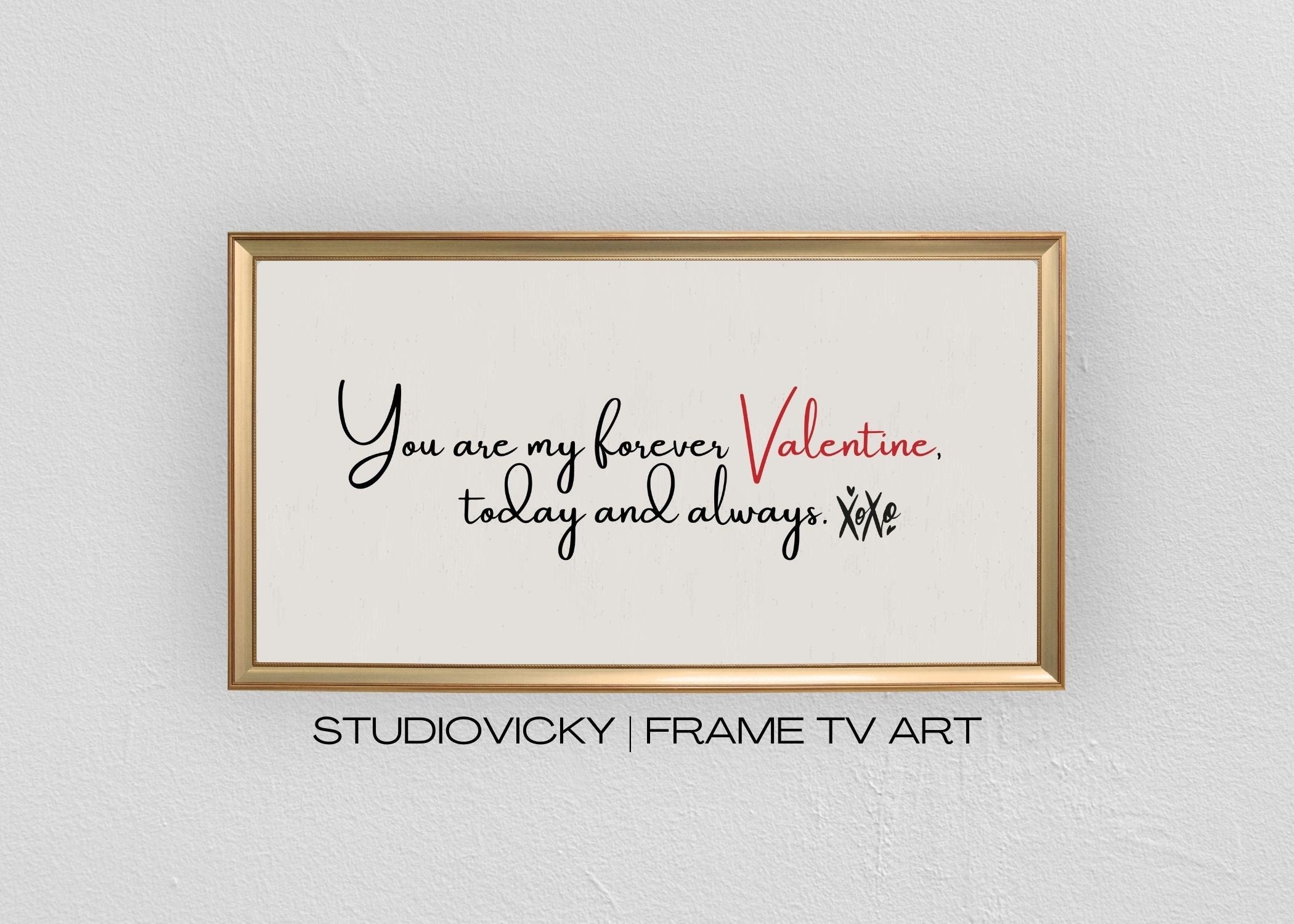 Valentine Hearts Frame TV Art: Romantic Watercolor Set (Digital Download)