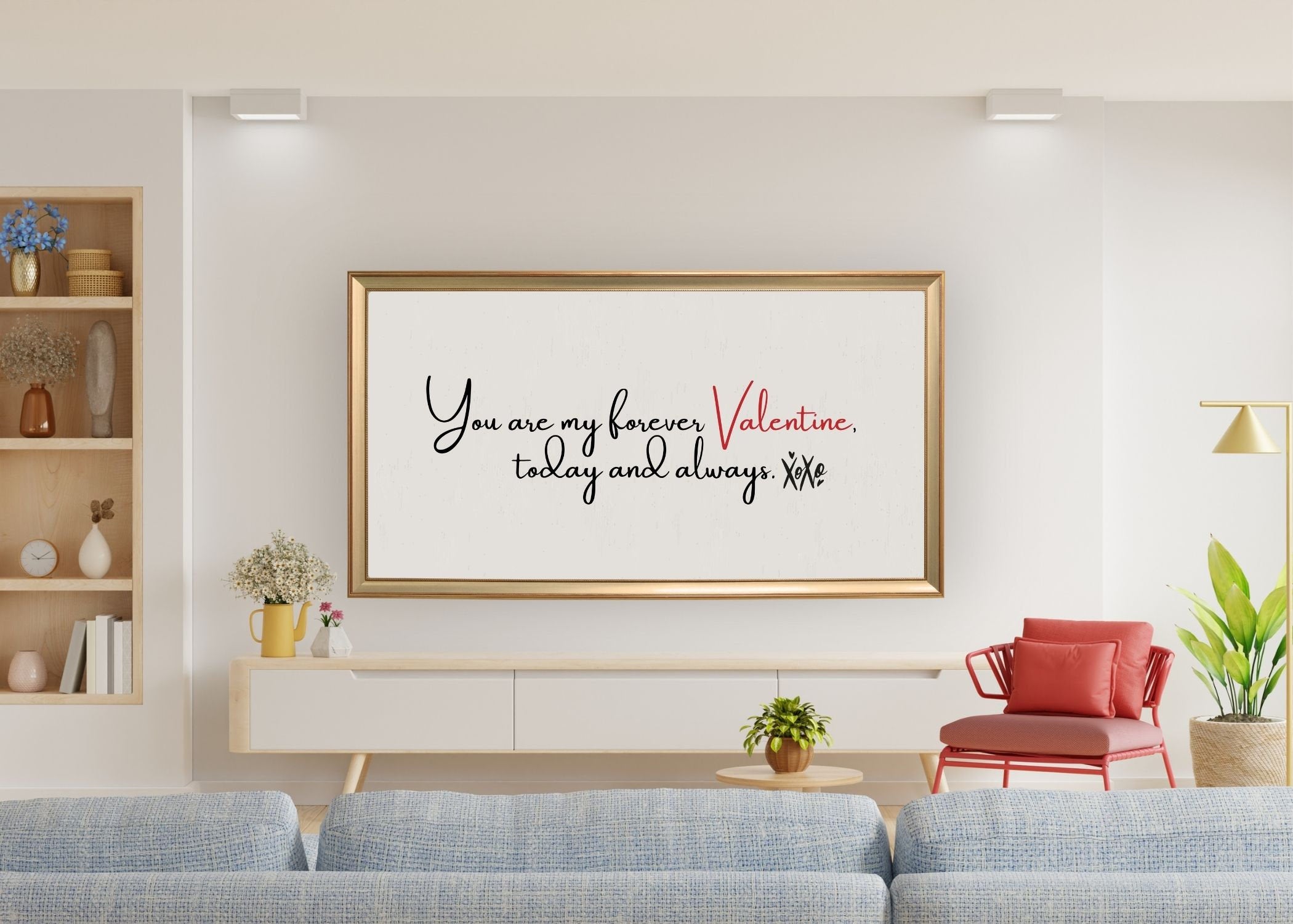 Valentine Hearts Frame TV Art: Romantic Watercolor Set (Digital Download)