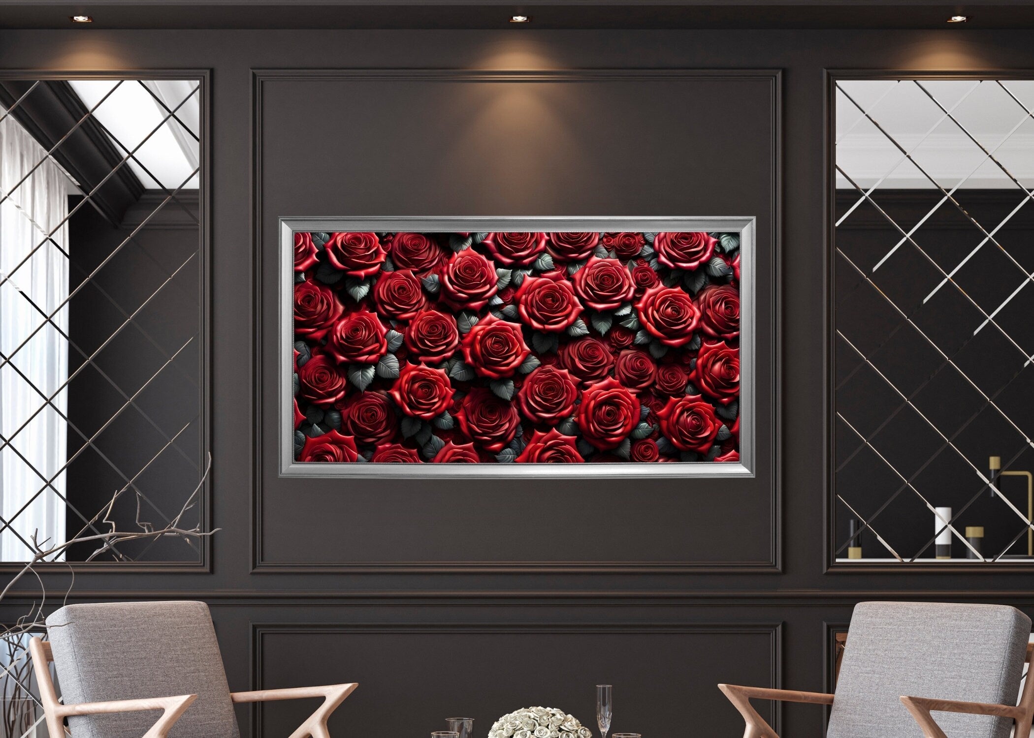 Gothic Heart Rose Frame TV Art: Dark Valentine's Day (Digital Download)