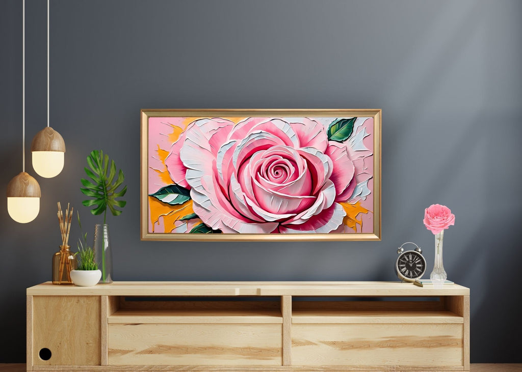Valentine's Frame TV Art: Impasto Roses and Hearts (Digital Download)