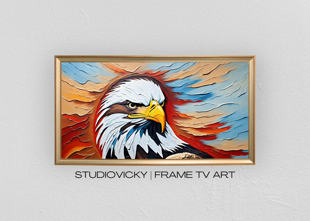 Bald Eagle Painting Art Set: Patriotic Frame TV Art (Digital Download)