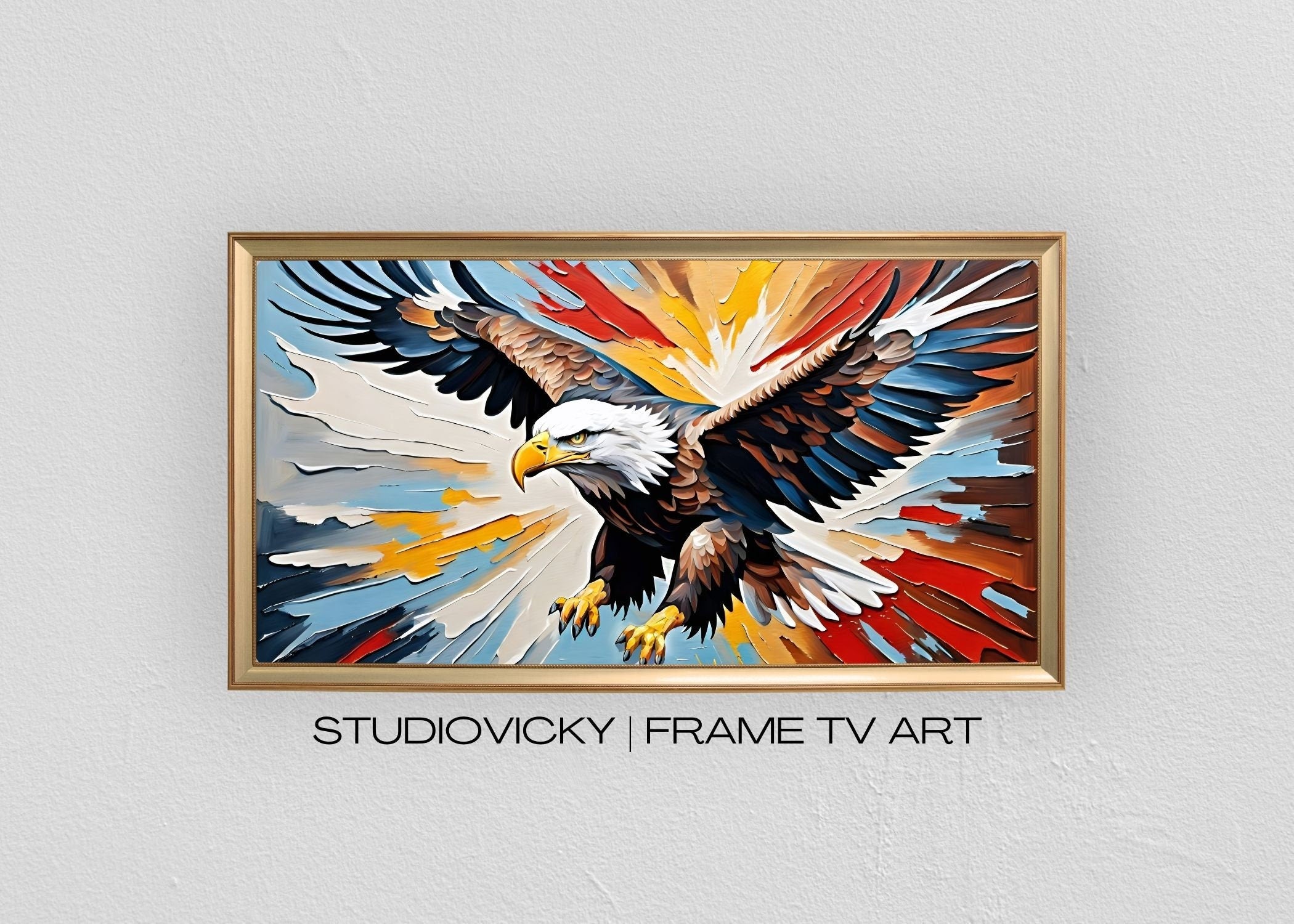 Bald Eagle Painting Art Set: Patriotic Frame TV Art (Digital Download)