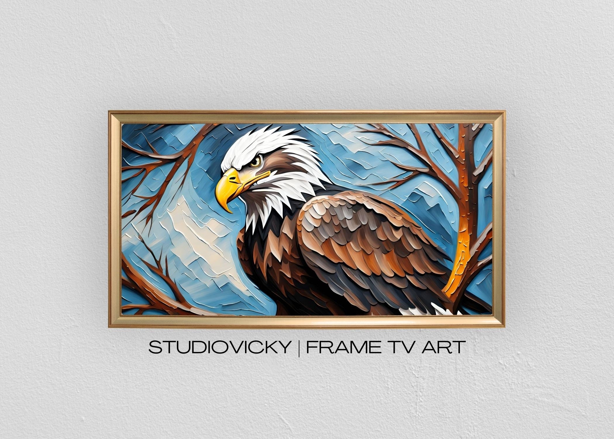 Bald Eagle Painting Art Set: Patriotic Frame TV Art (Digital Download)