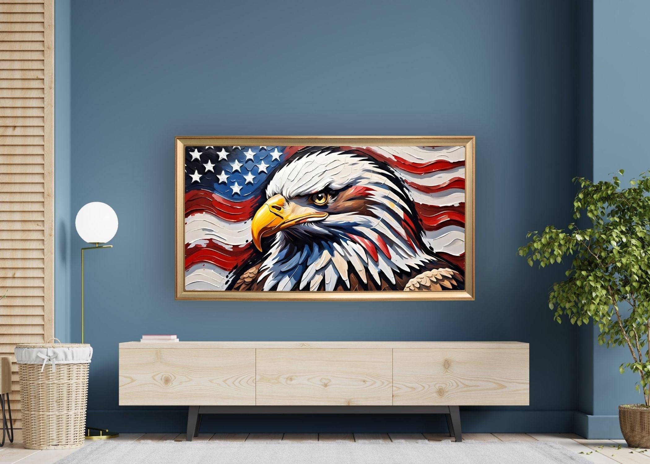 Bald Eagle Painting Art Set: Patriotic Frame TV Art (Digital Download)