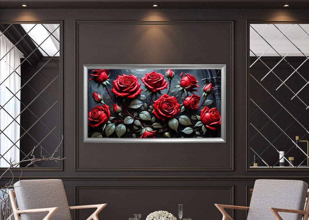 Gothic Heart Rose Frame TV Art: Dark Valentine's Day (Digital Download)