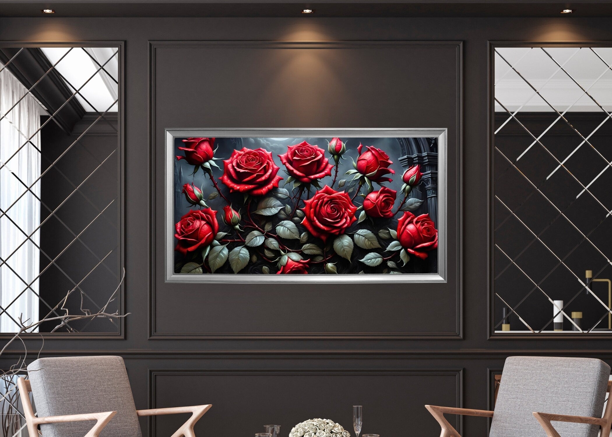 Gothic Heart Rose Frame TV Art: Dark Valentine's Day (Digital Download)