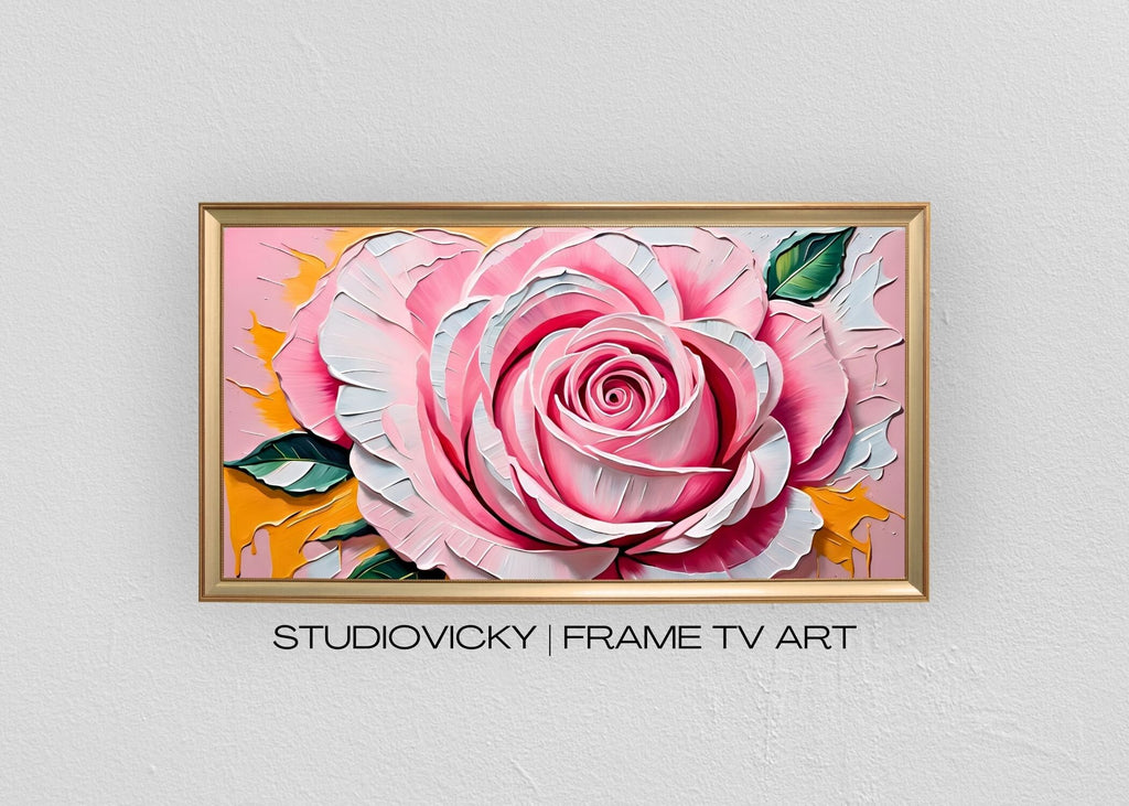Valentine's Frame TV Art: Impasto Roses and Hearts (Digital Download)
