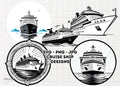 Cruise Ship Clipart Designs: (Five Designs) Perfect For a First Family Cruise PNG, SVG, JPG Files