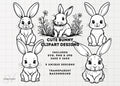Bunny Clipart Designs, Springtime Rabbits (Digital Download SVG, PNG, JPG