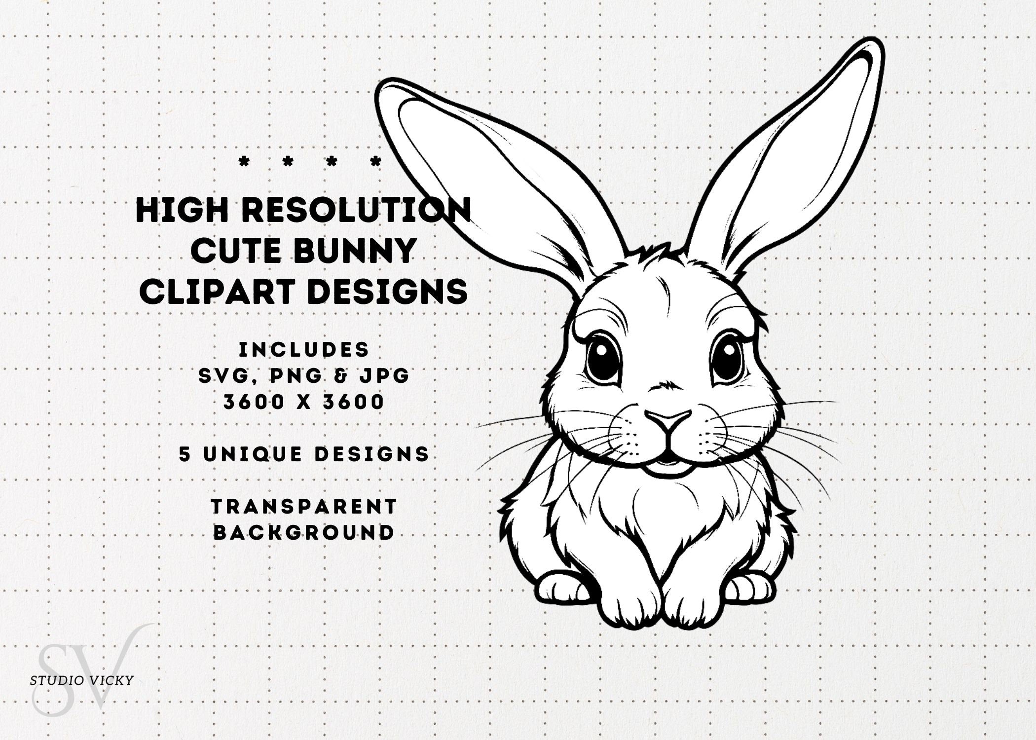 Bunny Clipart Designs, Springtime Rabbits (Digital Download SVG, PNG, JPG