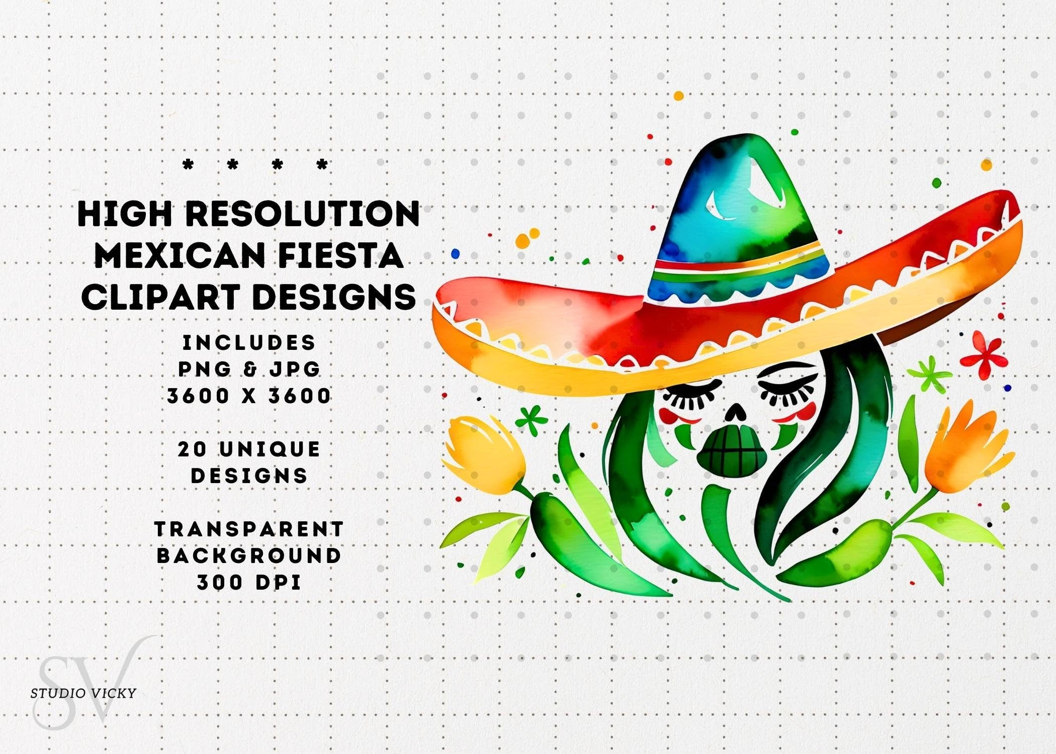 Cinco De Mayo Clipart: Mexican Fiesta Graphics (PNG & JPG)